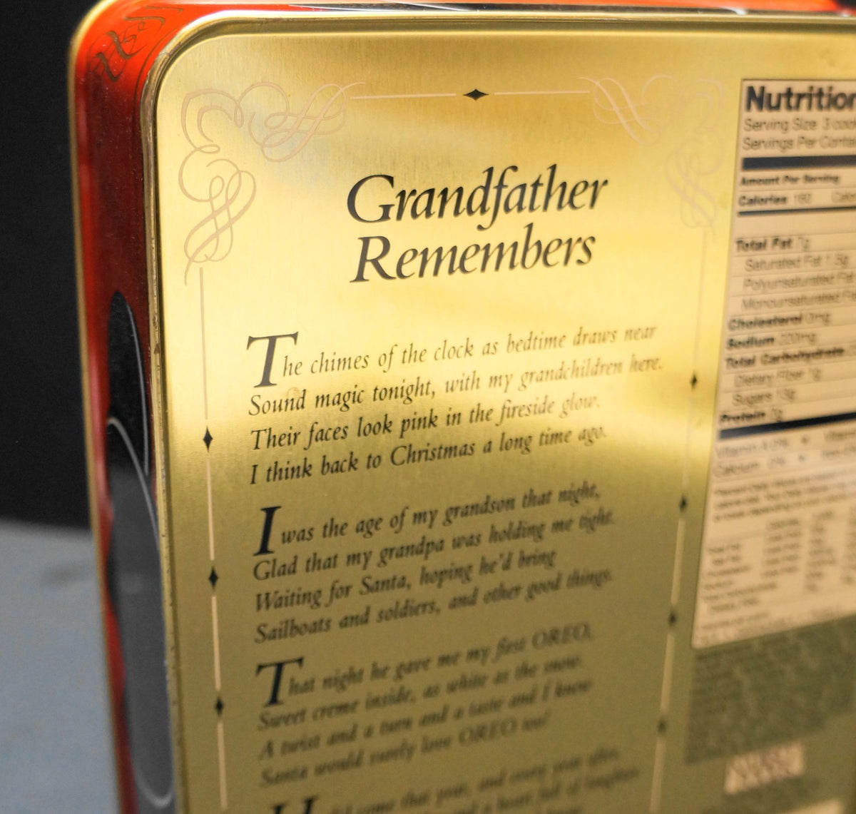 Oreo Unlock the Magic Grandfather Remembers 1994 Christmas Tin