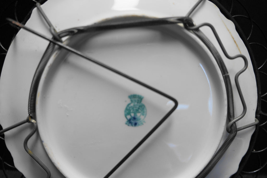 Royal Bavarian PMB Porzellan Moschendorf Cobalt Pink Roses Bread/Dessert Plate