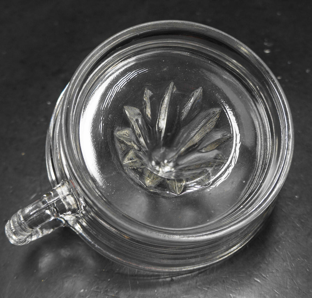 Anchor Hocking Clear Pressed Glass Horizontal Ribbed Vintage 8" Juice Reamer.