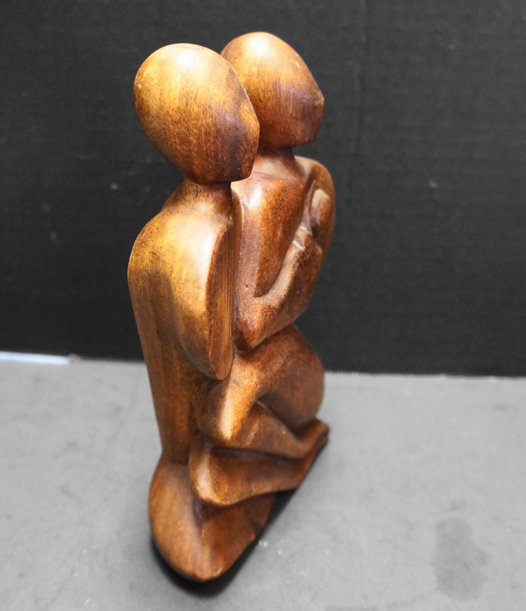 Indoneisan Wood Carving Family Love Figurine Novica 8"
