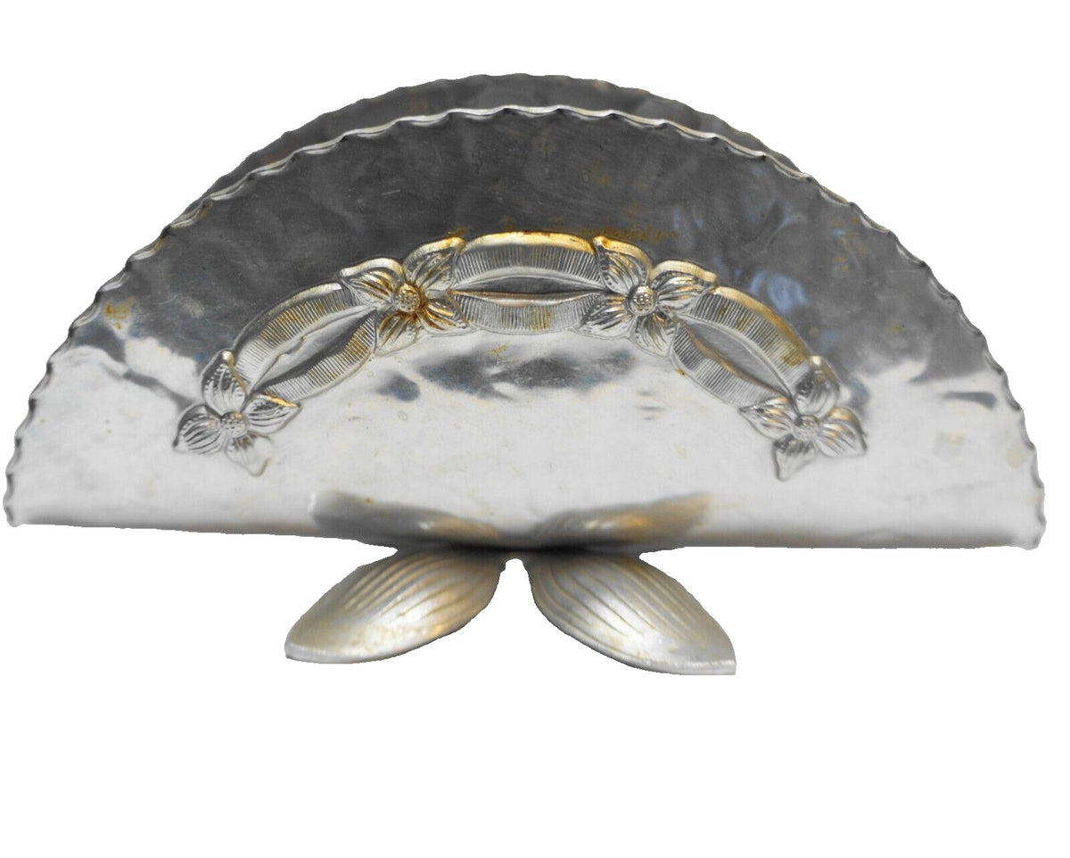Rodney Kent Hammered Aluminum Daisy Chain Flowers Napkin Holder