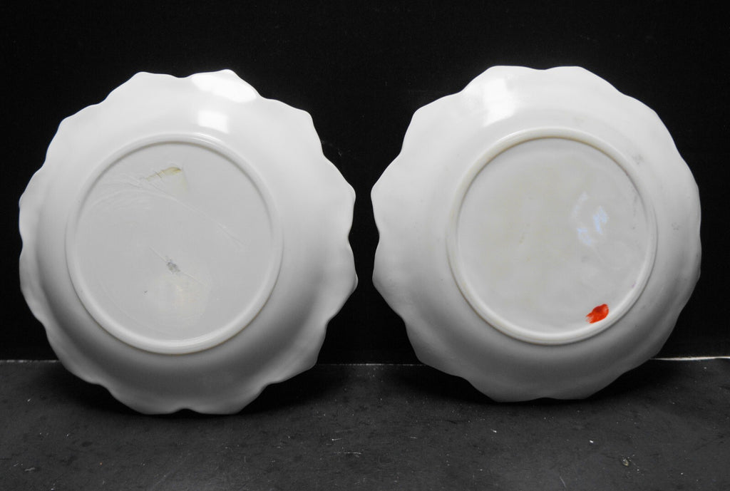 Fire King Lotus Blossom Blue Fired On Vitrock Plates Pair