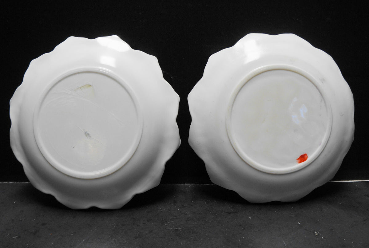 Fire King Lotus Blossom Blue Fired On Vitrock Plates Pair