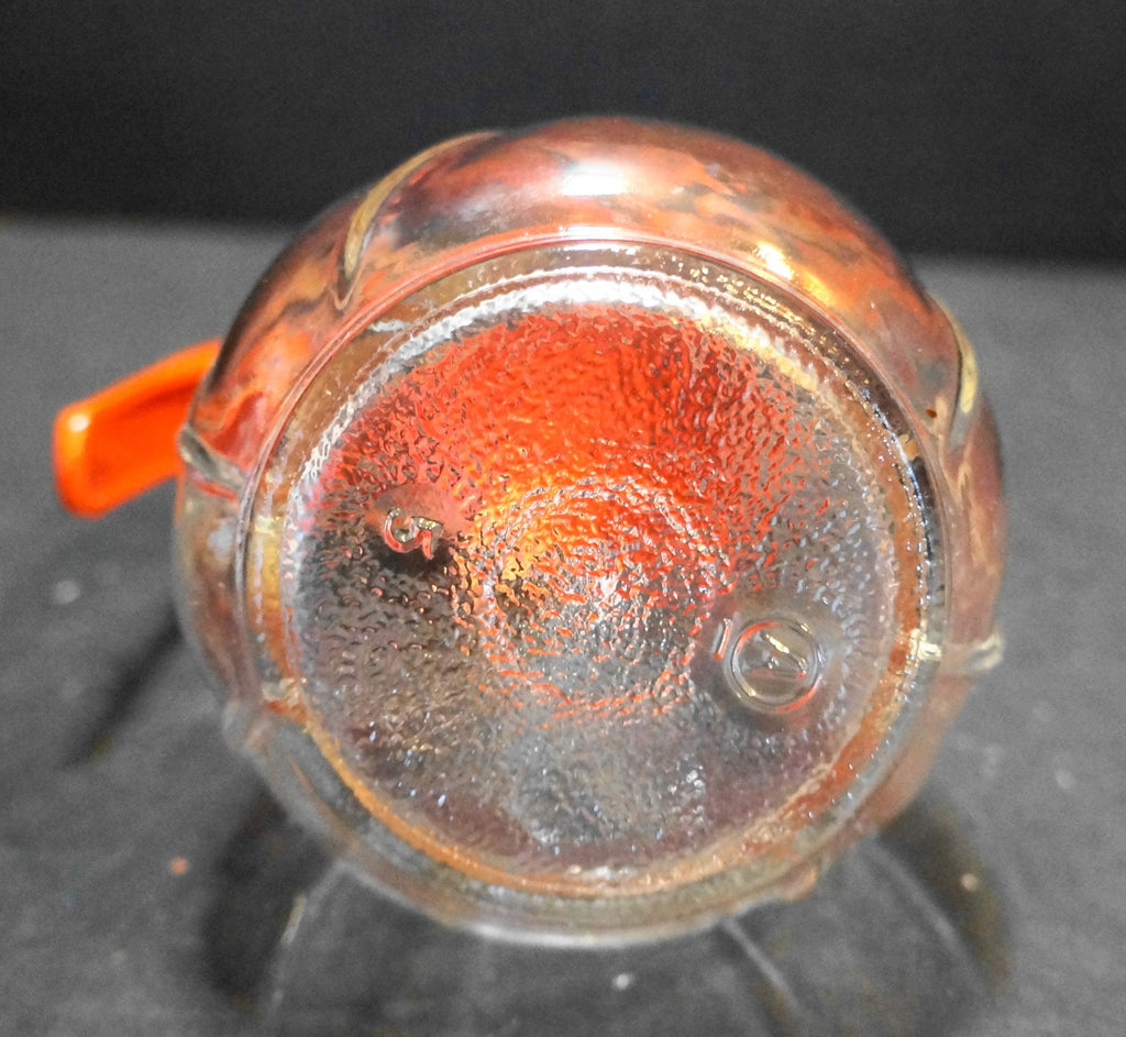Pal Dispenser No Drip Syrup Clear Tulip Glass Red Cream Plastic Lid
