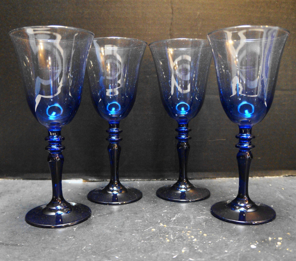 Rakle Iconic Midnight Blue Ombre Wine Glasses Set of 4