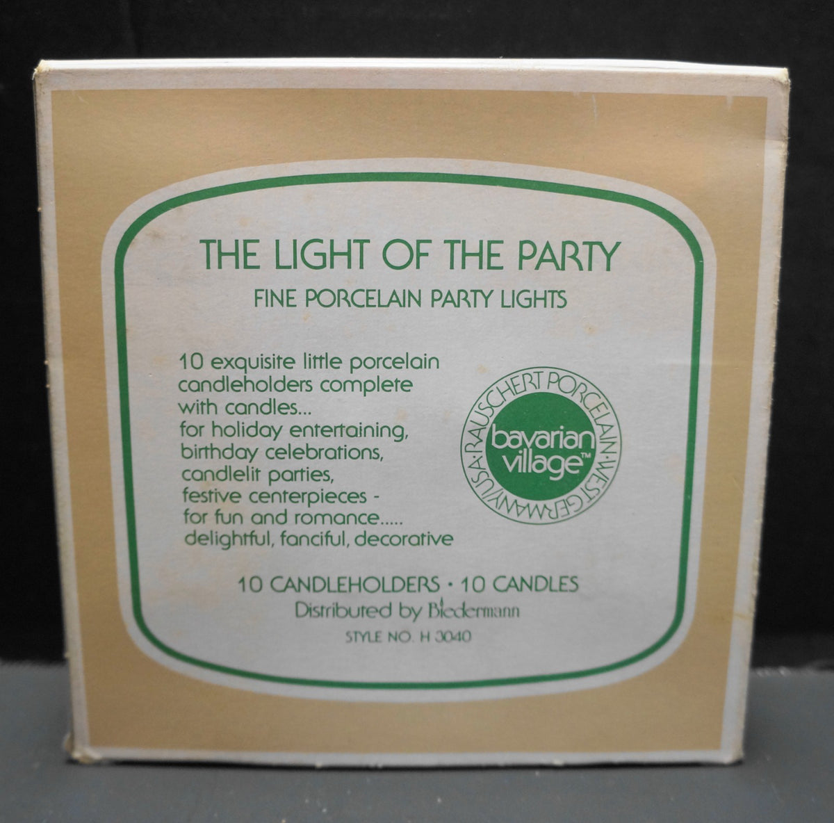 Bavarian Village Light of the Party Porcelain Candle Holders Tapers Set