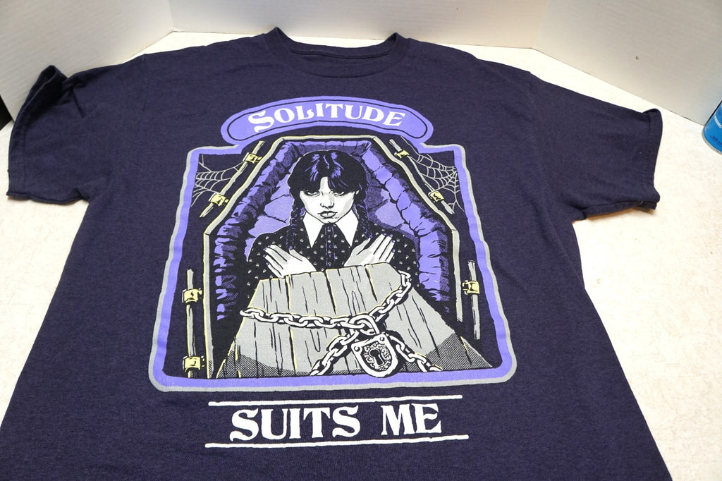 Wednesday Addams Solitude Suits Me Purple Shirt Size L Netflix