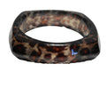 Leopard Cheetah Spots Clear Sparkle Lucite Acrylic Bangle Bracelet