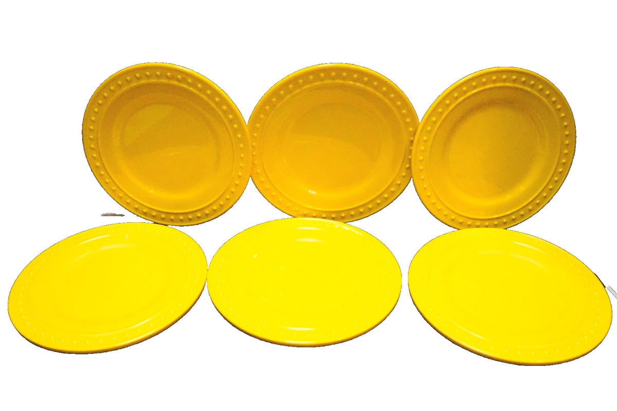Home Expressions JC Penney Yellow Melamine Salad Plates Set of 6
