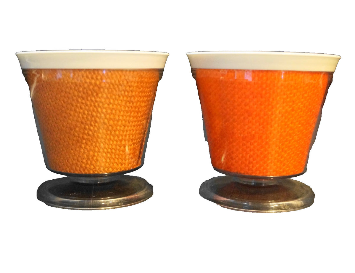 Orange Raffia Dessert Cups Sherbets Pair