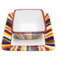 SOLD Pampered Chef Simple Additions Striped Square Dessert Bowl Salad Plate
