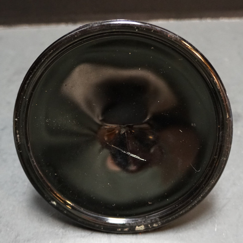 Black Glass Candle Stick Holder Single Light Depression Art Deco