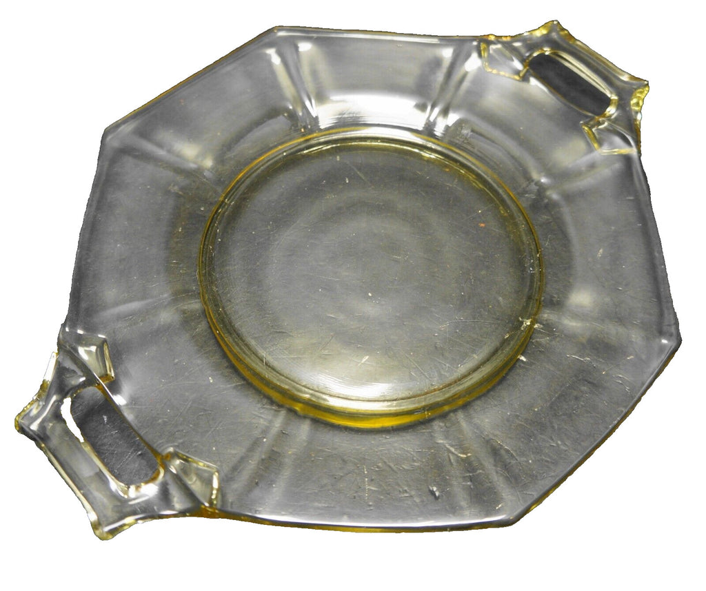 Imperial Molly Yellow Depression Glass Small 2 Handled Plate