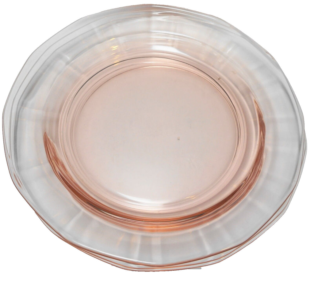 Depression Dodecagon 12 Side Pink Salad Plates Set of 3 7 3/8"