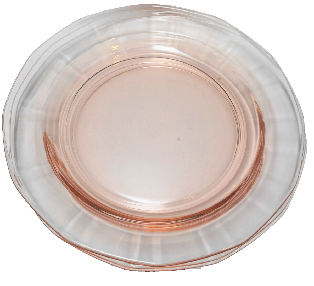 Depression Dodecagon 12 Side Pink Salad Plates Set of 3 7 3/8"