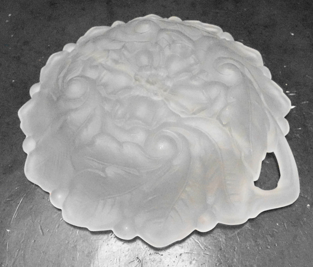 Indiana Glass Wild Rose Clear Satin Frosted Glass Divided Relish