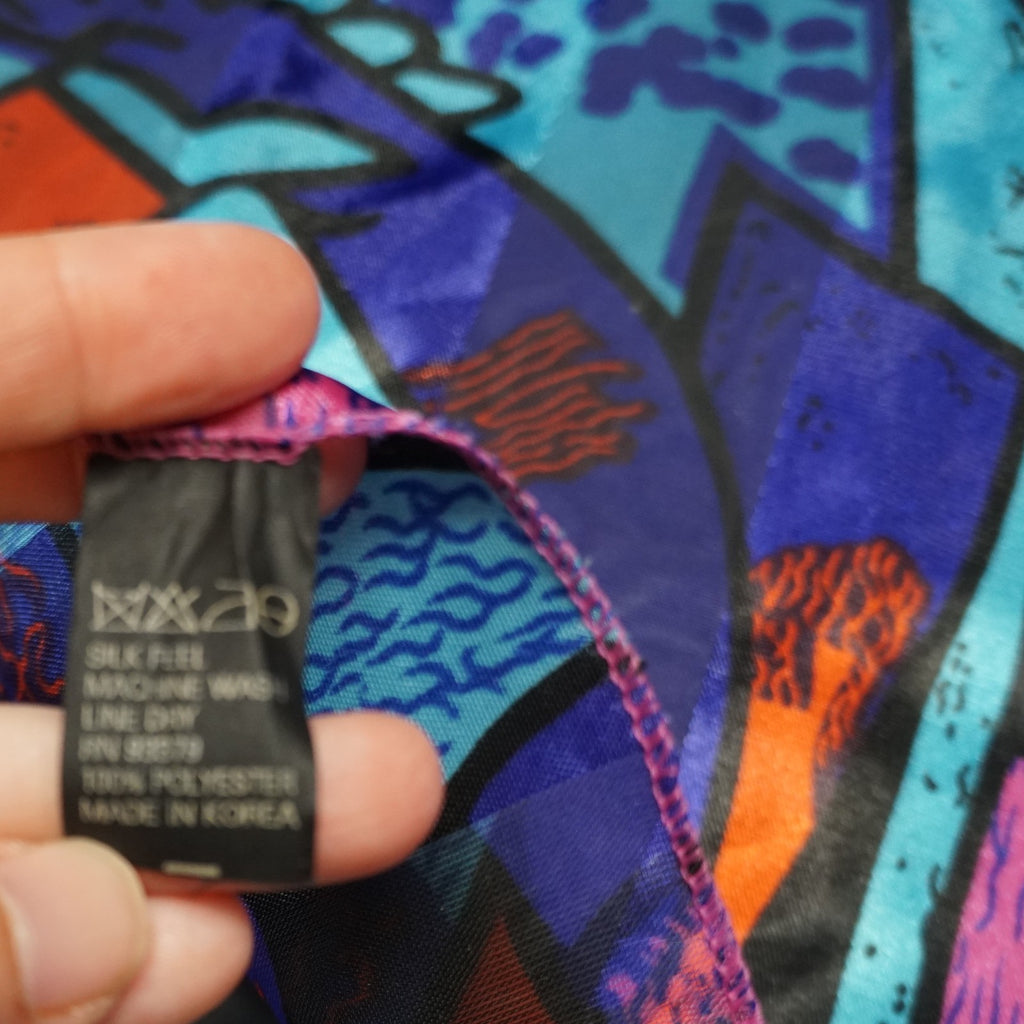 Picasso Abstract Cubism Scarf Seated Woman 21 IN Pink Purple Blue