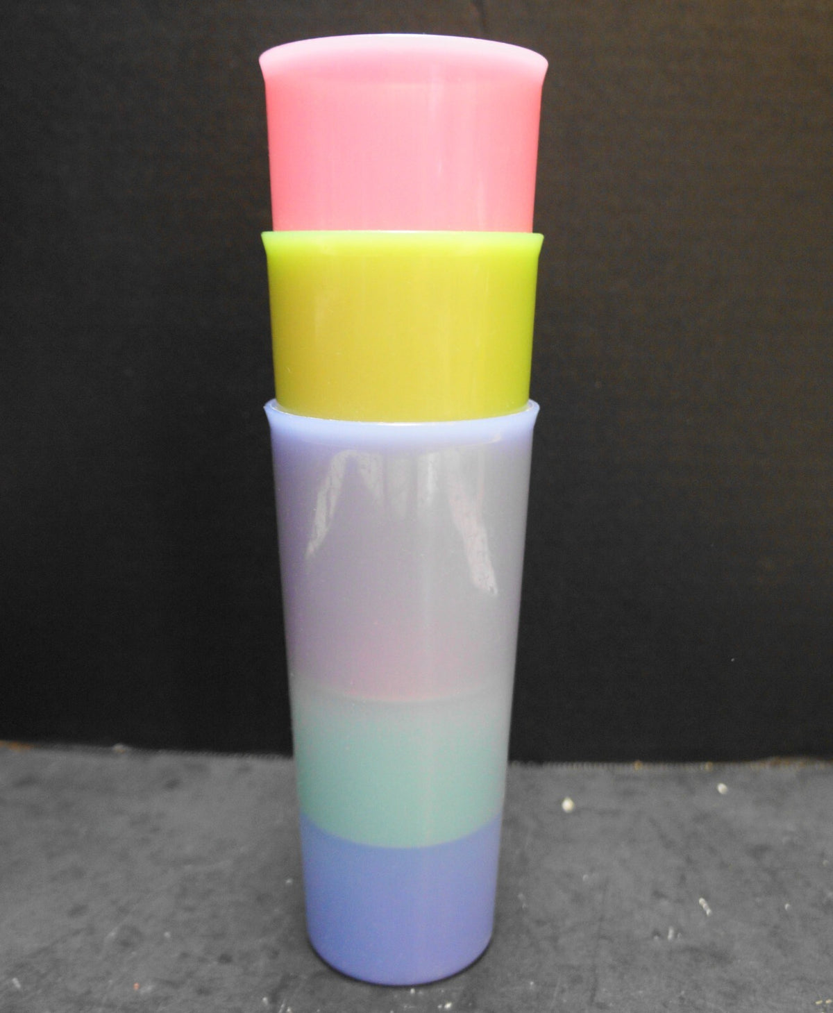 Tupperware Bright Pastel Tumblers Set of 3 16 oz 5107-D No Lids