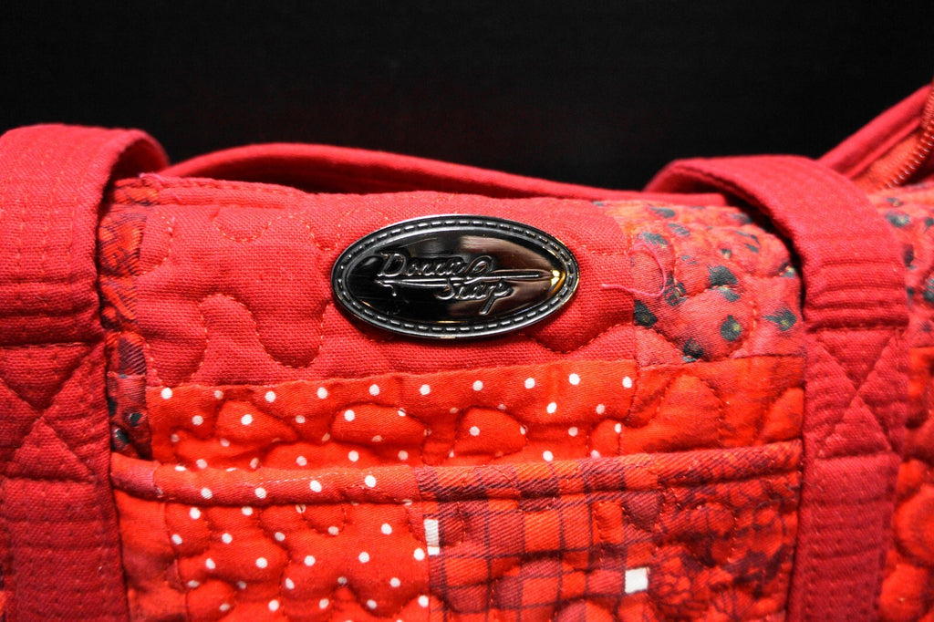 Donna Sharp Ruby Red Patchwork Quilted Tote Bag Purse
