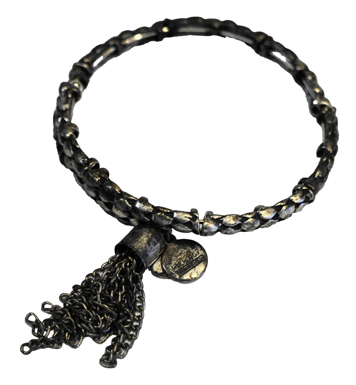 Alex and Ani Vintage Sixty-Six Silverplate Wrap Bracelet Tassel