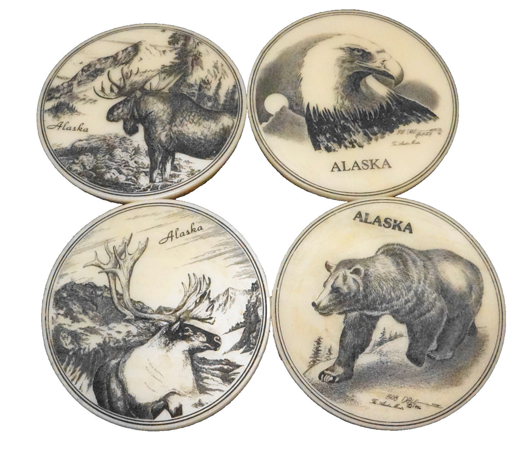 Kiana Made in Alaska Coasters Set Moose Bear Eagle