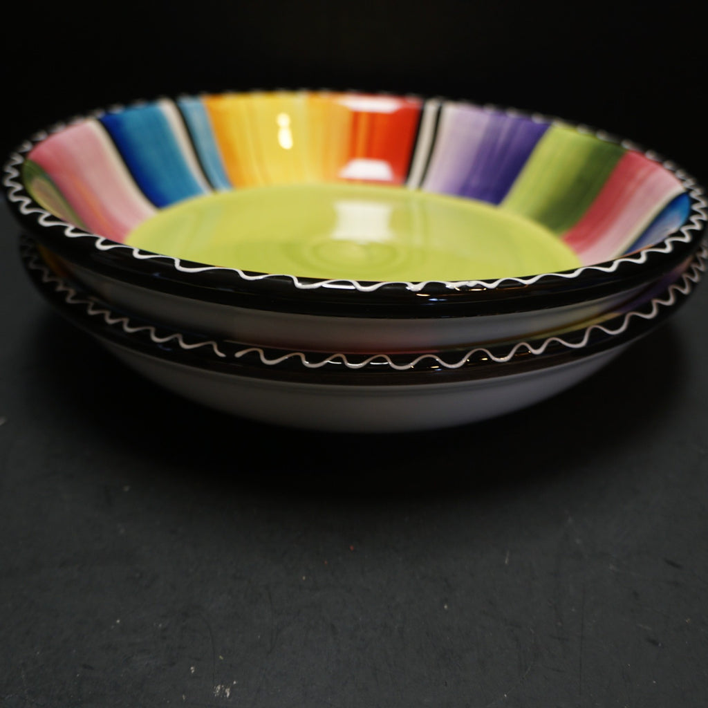 SOLD Nancy Green Serape Certified International 9" Pasta Bowls Pair