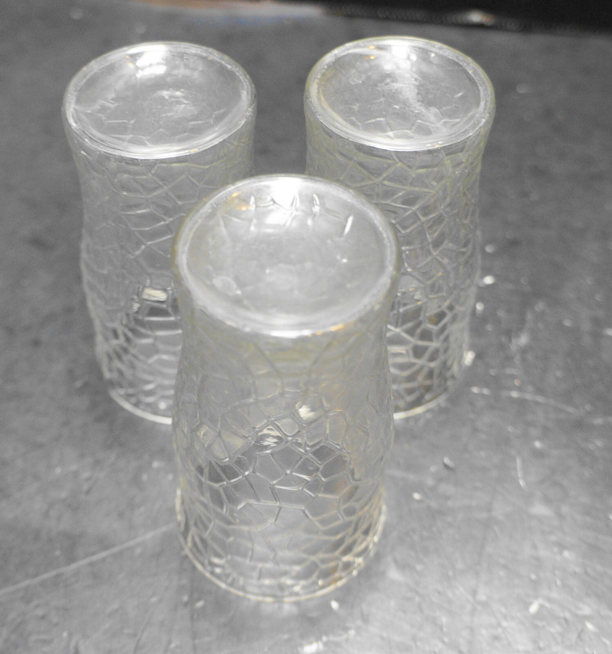 Smith By Cracky Crackle Glass Clear Juices Set of 3 Depression
