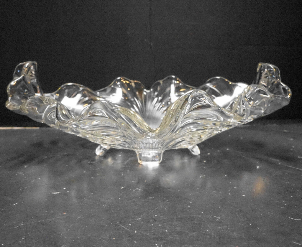 Cambridge Caprice Oval Bowl 13 IN 4 Toes Handles Clear Glass