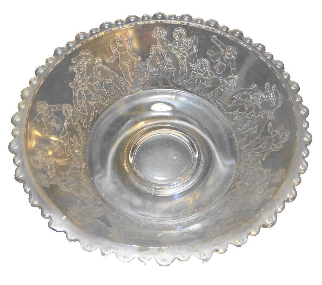 Cupids Cupid Hunt Bryce Glass Serving Bowl Footed Compote EAPG