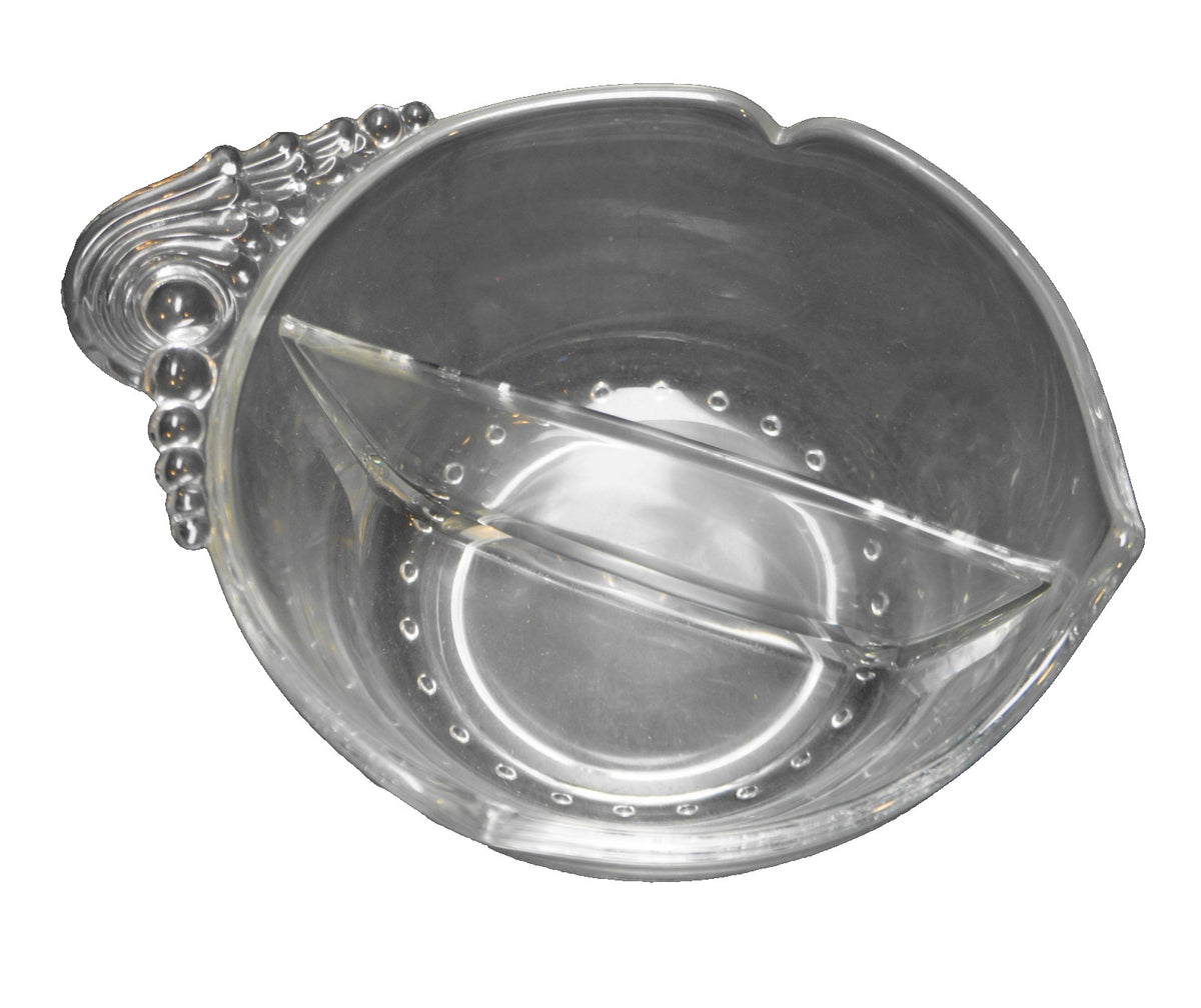 Heisey Fern Divided Mayo Bowl Elegant Glass