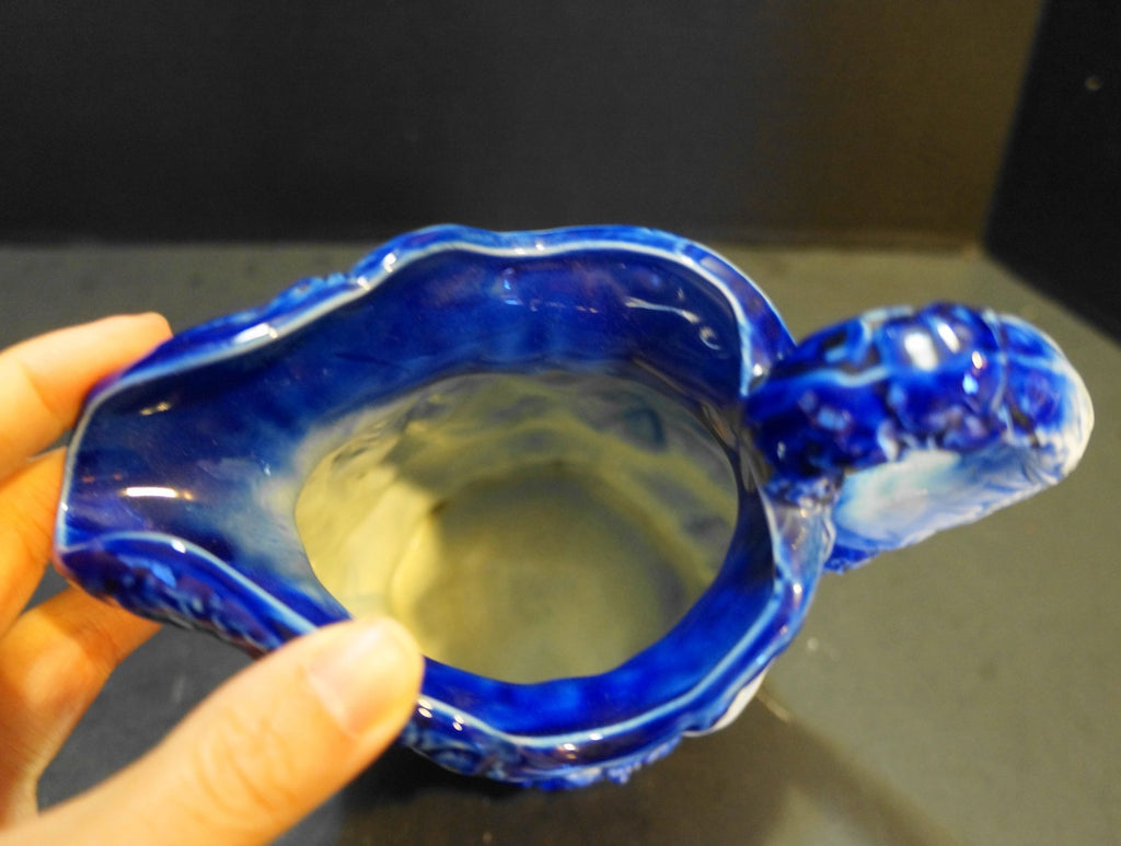 Burleigh Ironstone Blue White Fireside Scene Reproduction Pitcher 1980s
