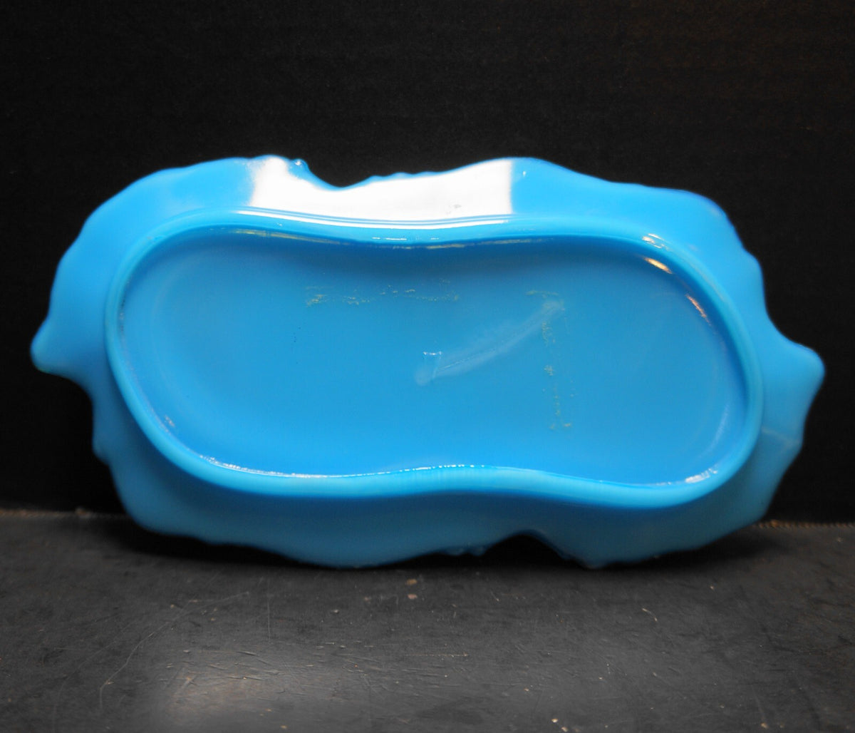 Dithridge EAPG Victorian Opaline Blue Milk Glass Dresser Vanity Tray