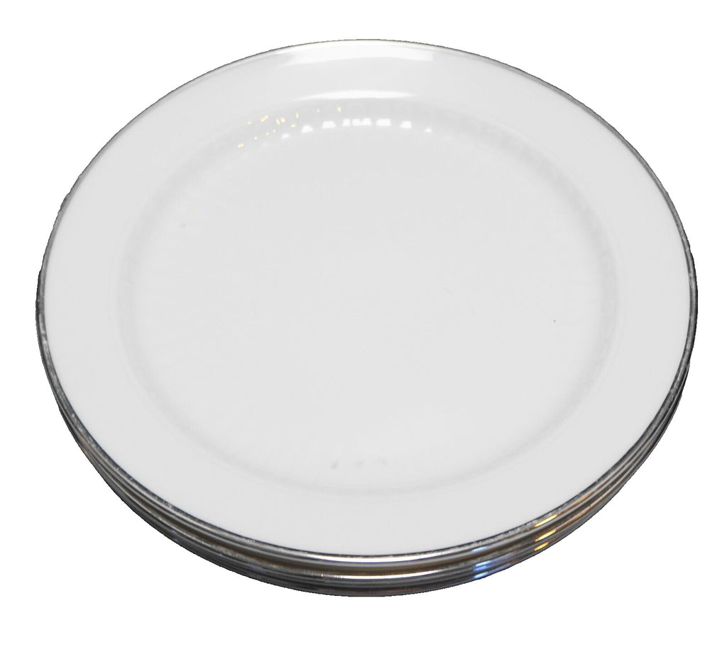 Winterling Bavaria Salad Plates Ribbed Sculpted Columns Platinum Trim