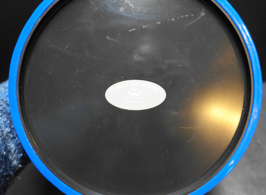 Towle Shelton Ware Blue Vinyl Ice Bucket Clear Lid