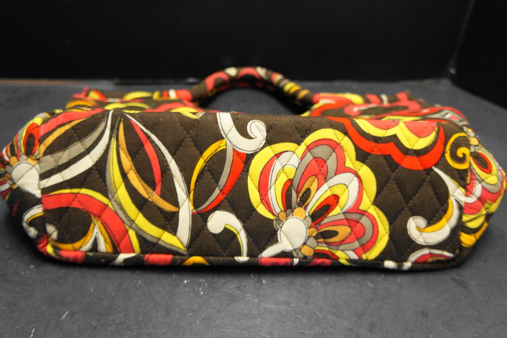 Vera Bradley Puccini Brown Red Yellow Floral Gabby Handbag Tote Purse