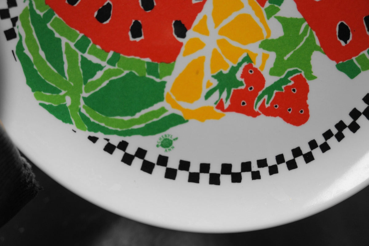 Cheryl Ann Leahy Designs Watermelon Fruit Melamine Plates Set of 5
