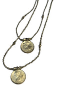 Haile Selassie Lion of Judah Ethiopian Coins Necklace Vintage