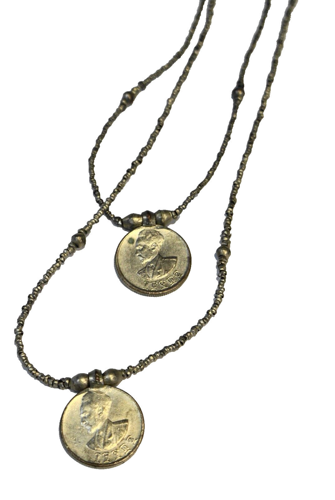 Haile Selassie Lion of Judah Ethiopian Coins Necklace Vintage