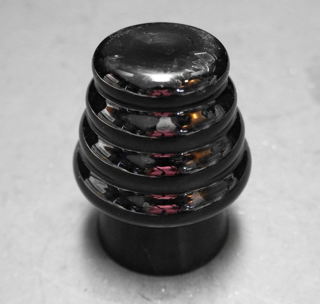 Finn Crystal Arabia Marlene Black Glass Small Vase 1980s