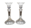 Towle Crystal Ribbed Column Candle Holders Pair 5 1/2 IN Austria Toc33