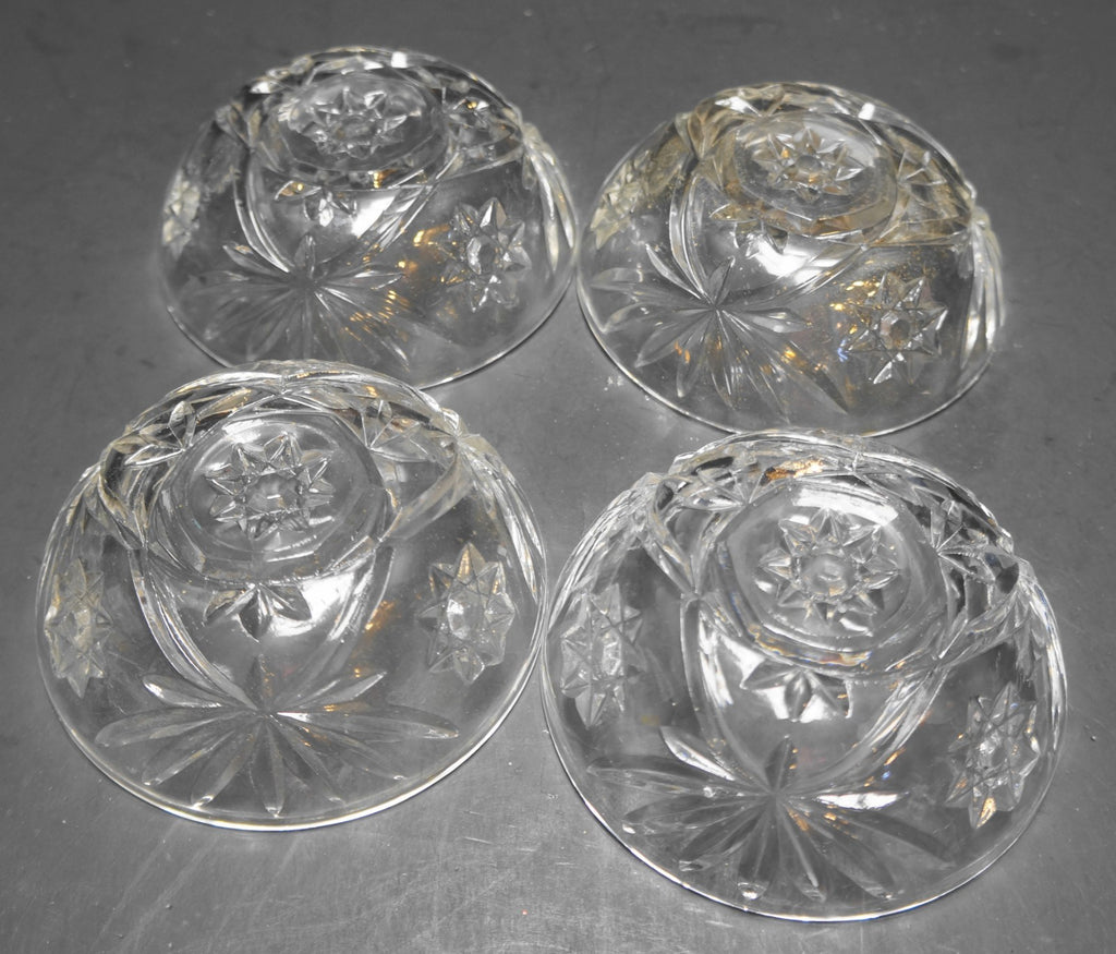 Anchor Hocking Early American Prescut Star Fruit Dessert Bowls Set of 4 Smooth R