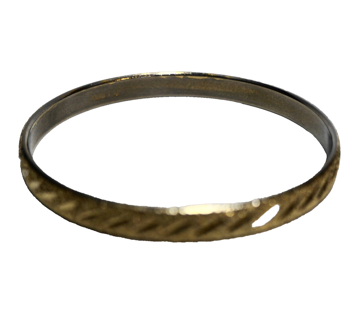 Monet Gold Tone Diamond Cut Textured Bangle Bracelet