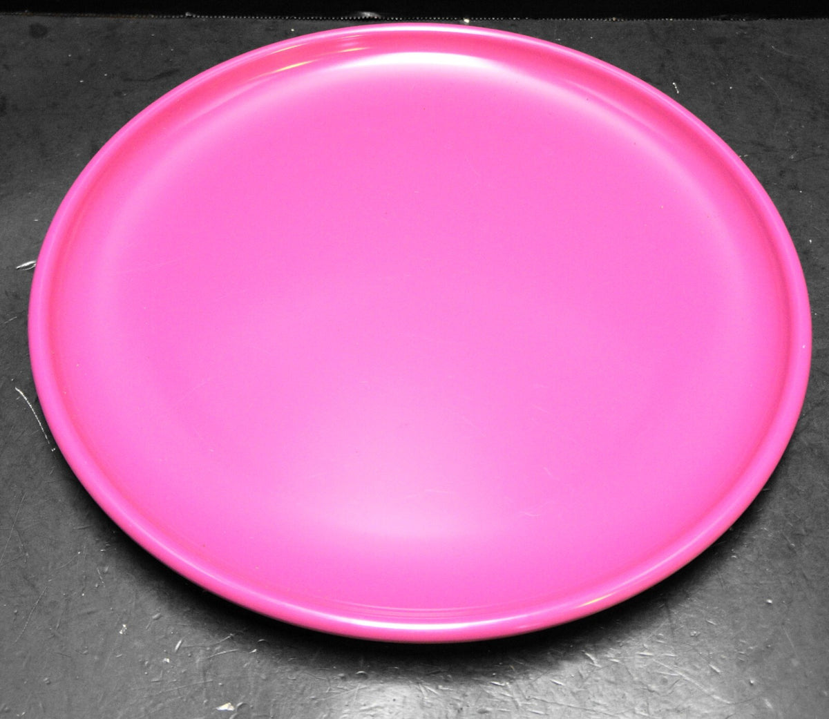 SRO Dallas Texas Plastics Manufacturing Co Hot Pink Round Platter 1980s