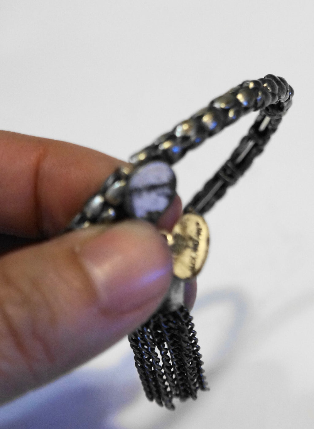 Alex and Ani Vintage Sixty-Six Silverplate Wrap Bracelet Tassel