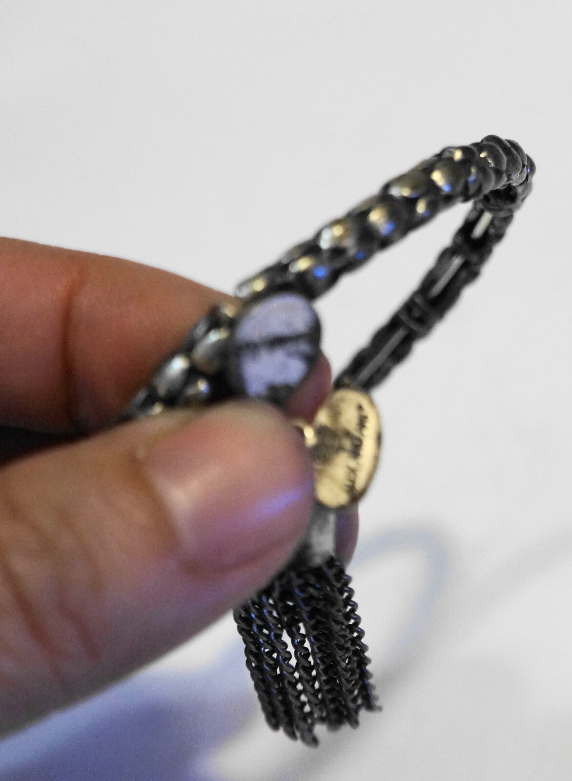 Alex and Ani Vintage Sixty-Six Silverplate Wrap Bracelet Tassel