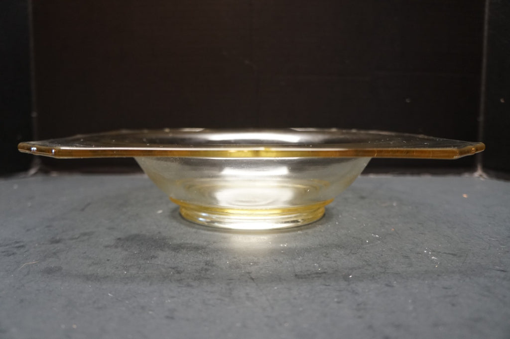 Yellow Depression Glass Square Console Bowl