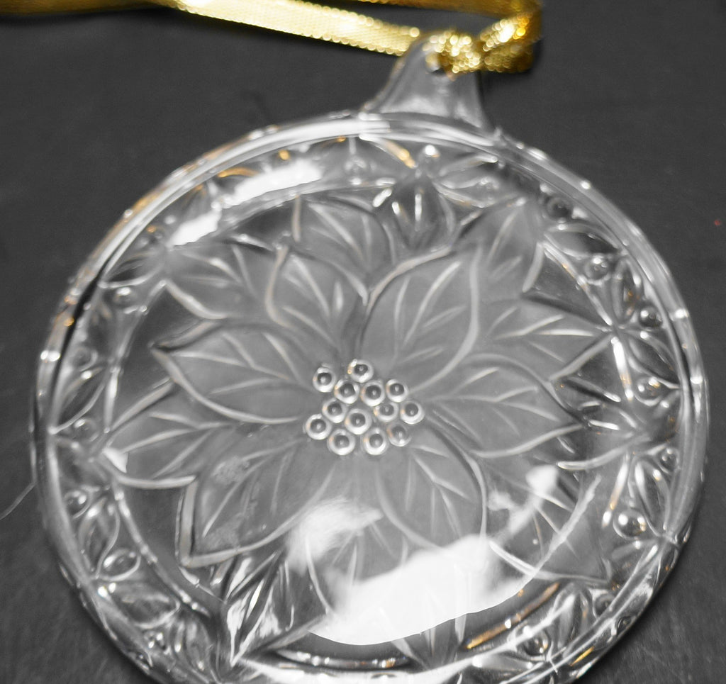 Mikasa Crystal Frosted Festive Poinsettia Christmas Ornament