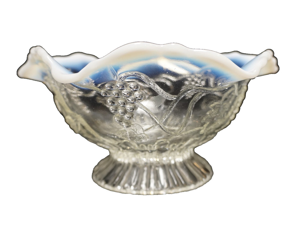 Jefferson Opalescent Rim Grape Vine EAPG Footed Bowl 7 IN