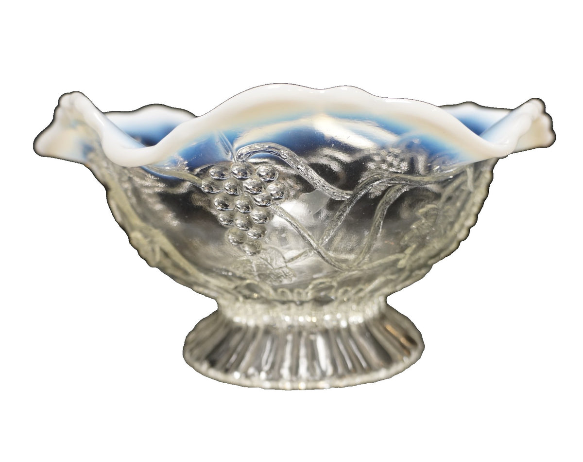 Jefferson Opalescent Rim Grape Vine EAPG Footed Bowl 7 IN