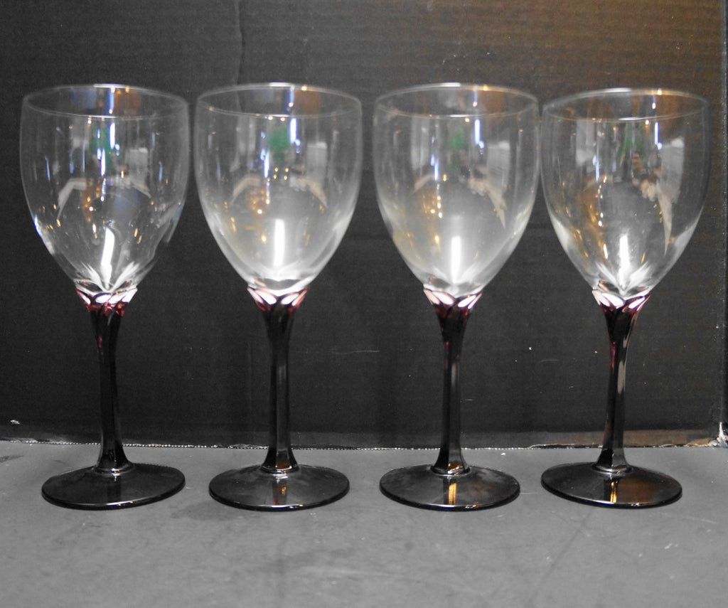 Libbey Domaine Purple Stems Water Goblets Set of 4